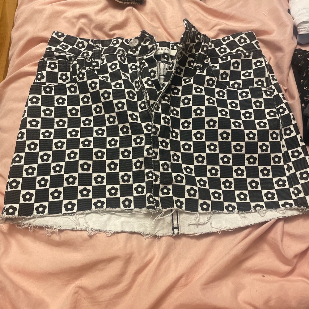 PacSun Patterned Denim Mini Skirt!